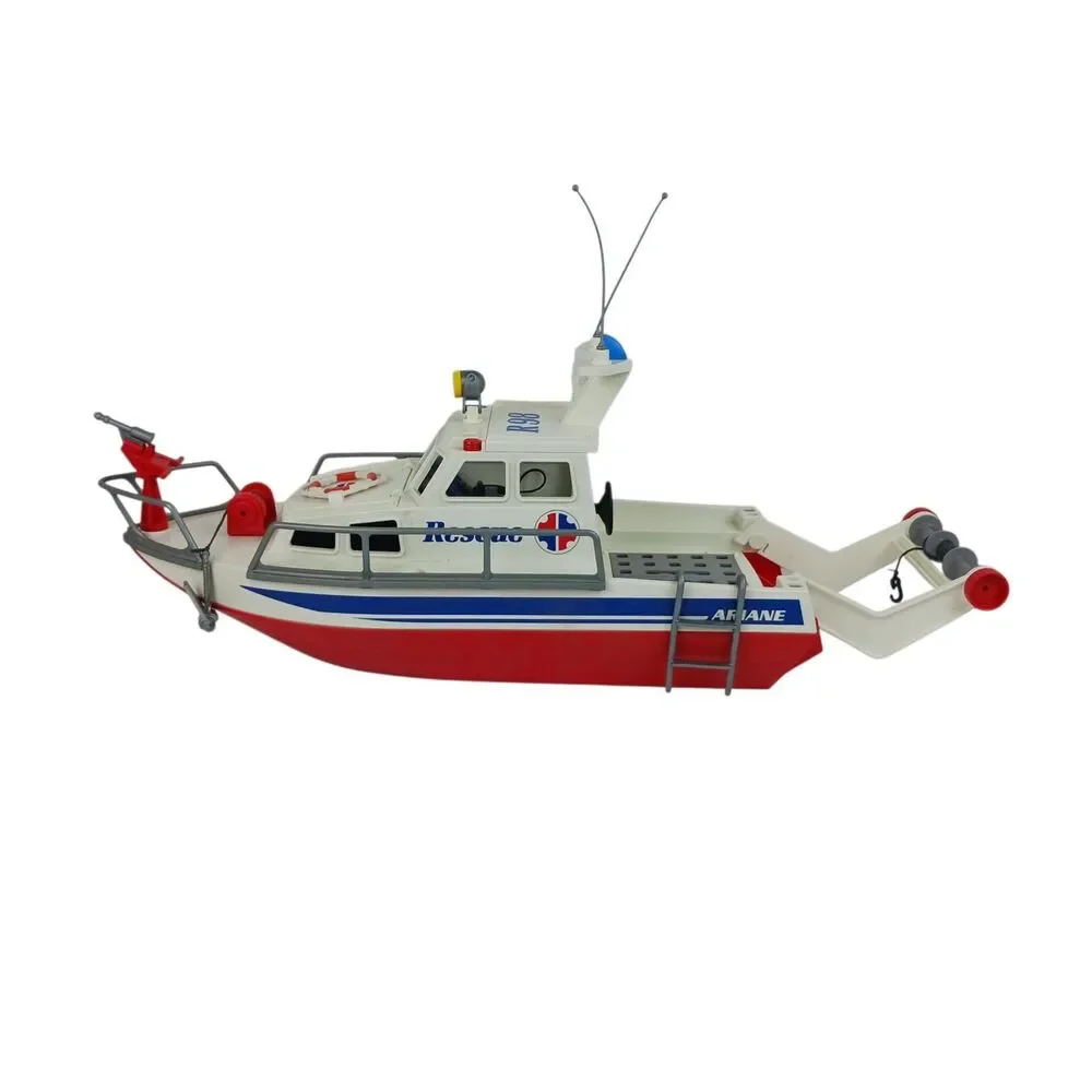VTG PLAYMOBIL 3941 Ariane Rescue Boat  Dingy Figures Accessories Motor HTF 2000